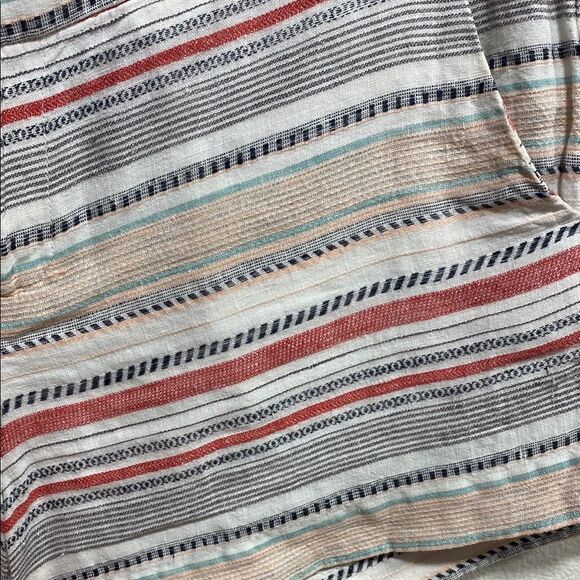 Joie 100% Linen Merci Boho Striped Multicolor Shorts Size 6 - Picture 4 of 15